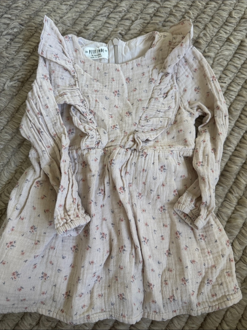 Girls' Light Pink Floral Ruffle Casual Dress
